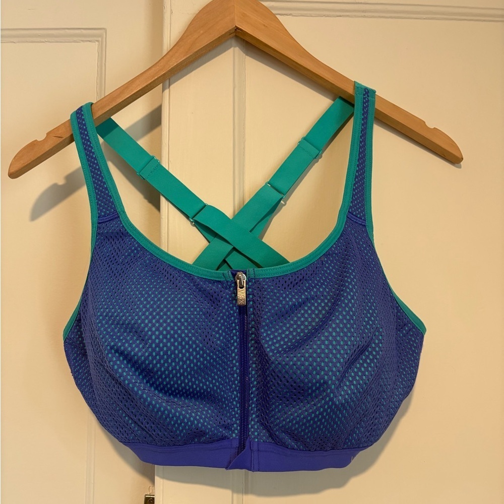 Victoria’s Secret VSX Sport Blue & Teal Mesh Bra with Zipper